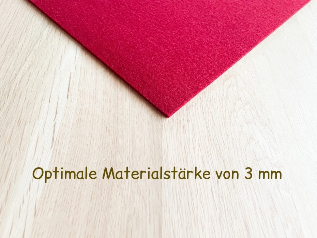 Tischset Platzsetaus echtem Wollfilz Rot Maxiformat 45x34 cm, besonders hochwertiges Naturprodukt